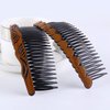 8 Pcs Plastic Wood Grain Fashion Retro Side Comb Hair Comb With 24 Teeth Teeth Comb Hair Pin Headwear Hair Accessories for Women Lady (Random Style)