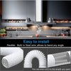 Hon&Guan 3 Inch Dryer Vent Hose 16 FT, Flexible PVC Air Dcuting for HVAC Ventilation Fan