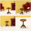 LOGOFUN 2 Pcs Miniature Wooden Table 1:12 Scale Round End Table Model Dollhouse Furniture Accessories