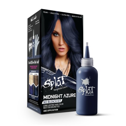 Splat Midnight Azure Semi-Permanent Blue Hair Color Kit No Bleach, Vegan, Cruelty Free