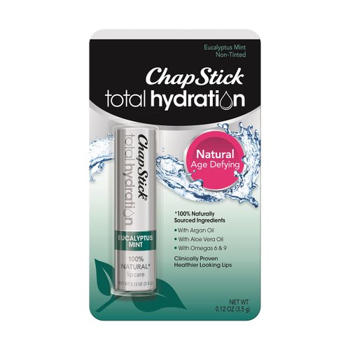 ChapStick Total Hydration Eucalyptus Mint Lip Balm Tube, Mint ChapStick for Lip Care and Healthy Looking Lips - 0.12 Oz