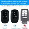 Kirsnda for Honda key fob cover,case with keychain,Soft TPU Protection key Shell/skin,5 Buttons fit 2022 2023 Accord Civic HR-V CR-V Pilot Remote Key(black)