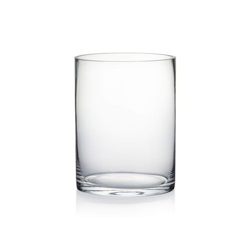 WGV Quality Thick Cylinder Vase, Width 6", Height 8", Clear Glass Container Terrarium Candle Holder for Wedding Centerpiece, Event, Home Decor, 1 Piece
