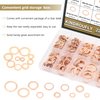 225 Pieces Copper Metric Flat Washers, Sealing Washers, Kindroufly 10 Sizes Copper Washers, Metal Washers Assortment Kit (M5 M6 M8 M10 M12 M14 M16)