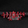 Red Wedding Crystal Hair Comb Elegant Bridal Wedding Hair Piece Teardrop Crystal Rhinestone Hair Accessories for Women Prom Party Photography