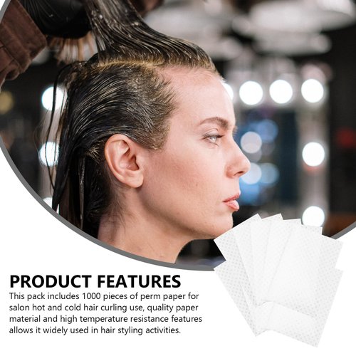 1000Pcs Salon Hair Perm Paper perm wrap cotton hair curling perm paper Hair Curling Tissue Perm End Paper Salon Perm Supplies perm papers and cotton stereotypes white perm cotton
