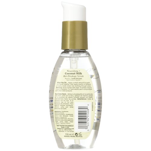 Ogx Coconut Milk Serum Anti-Breakage 4 Ounce (118ml) (3 Pack)