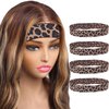 SUPERLOOK 4PCS Lace Melting Bands, Elastic Bands for Wig Edges, Wig Holding Wrap for Edges, Leopard Print (4pcs/pack-jd) (JD325)