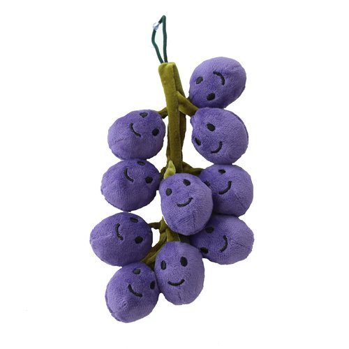 Marble Empire Grape Plush Toy Stuffed Fruit Plushies Grapes Ornaments Cute Car Accessories Rear View Mirror Hanging Decorations (Purple)