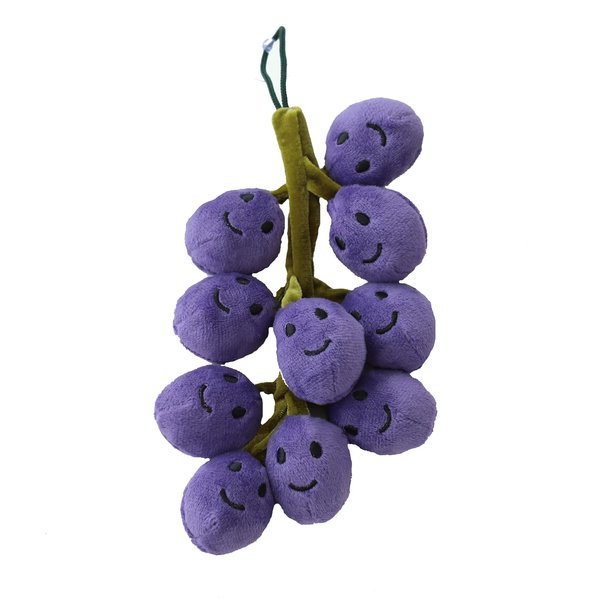 Marble Empire Grape Plush Toy Stuffed Fruit Plushies Grapes Ornaments Cute Car Accessories Rear View Mirror Hanging Decorations (Purple)