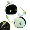 TeeTurtle - The Original Reversible Bee Plushie - Glow in the Dark - Cute Sensory Fidget Stuffed Animals That Show Your Mood - Perfect for Halloween! Small
