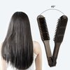 2 Pcs Clamp Hair Brush, Anti-static Double Brushes Comb with Boar Bristle, Hair Straightener Brushes Hair Splint Comb for Wet/Dry/Fine/Home/Barber Shop