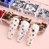 12 Grids 4th of July Nail Glitter Sequins 3D Star Nail Art Stickers Decals Holographic Red Blue Sliver Gold Star Nail Glitter Flakes Patriotic Star Glitter Nail Designs for Acrylic Nails Decoration