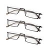 Gr8Sight 3-Pack Half-Rim Reading Glasses with Spring Hinges Gunmetal +1.0