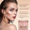 FelinWel Highlight & Contour Makeup Palette - Long-Lasting Matte Shimmer Highlighter Palette and Bronzer Powder for Effortless Blending