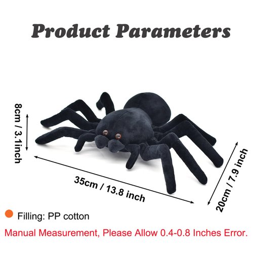 HWD Soft Spider Doll, Cute Stuffed Animals Dolls Plush Pranks Stuff Toys, Gifts for Kids, Toddler, Birthday, Halloween, Christmas (Small:7.8in x 11.8in)