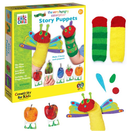 Creativity for Kids The Very Hungry Caterpillar Story Puppets: Sock Puppet Kit for Toddlers from The World of Eric Carle, Crafts for Kids Ages 3-5+