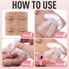 Pretty memory Lash Practice Kit with 2 Pairs of Lash Mannequin Head, 100 Pcs Glue Rings for Eyelash Extension, 35 Pairs of Lash Mapping Stickers, Eyelash Extension Supplies for Lash Extension Practice