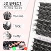 Miufffue 3D Fluffy Eyelash Extension Kit DIY Lash Clusters Kit 280Pcs Individual Lashes with Lash Bond and Seal, Lash Remover, Lash Applicator Tool for Beginners (40D+60D, CC Curl, 10-16mm MIX)