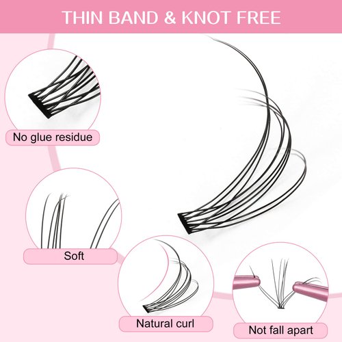 280 Pcs Individual Lashes 10D-D-0.10-9-16mix Cluster Lashes 10D 20D C D Curl Wispy Lashes Bottom Lashes DIY Lashes At Home（10D-D-0.10-9-16mix）