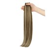 Full Shine 22 Inch Genius Weft Hair Extensions Human Hair Hand Tied Weft Extensions Remy Hair Weft For Women Sew In Extensions Soft Silky Hair Color Medium Brown Highlight Honey Blonde 60G