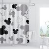 BIYSUC Mouse Head Shower Curtain Black and White Children Cartoons Kids Bath Curtain Cute Animal Grey Bathroom Home Decor Waterproof Polyester Fabric 72Lx72W Inch with 12 Pack Hooks