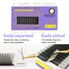 SEEDEW® YY 3 Split Tips Lash Extensions, Natural Lash Clusters, Y Shape Lash Tray, Soft Fluffy Curved Thicker More Time-Saving for Beginner Lash Artist Tech, Eyelash Salon(YYY-Black-0.07-C-MIX8-15mm)