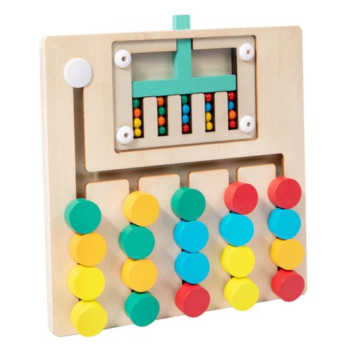 Biottro Montessori Toys for 3+ Year Old, Wooden Color Matching Puzzle Toy Brain Teasers Logic Game Preschool Educational Learning Toys for Kids Boys Girls 3 4 5 6 7 Years Old (5 Color)