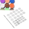 31pcs Metal Stickers for Eyeshadow Palette Set, Empty Eyeshadow Makeup Palette, Metal Stickers Colorful Empty Palette Sticker for Eyeshadow Palette Set (15Pcs Round + 15Pcs)