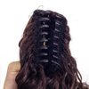 SWACC 12-Inch Short Screw Curls Claw Clip Ponytail Extensions Synthetic Clip in Drawstring Curly Ponytail Hairpiece Jaw Clip Hair Extension (Dark Brown-4#)