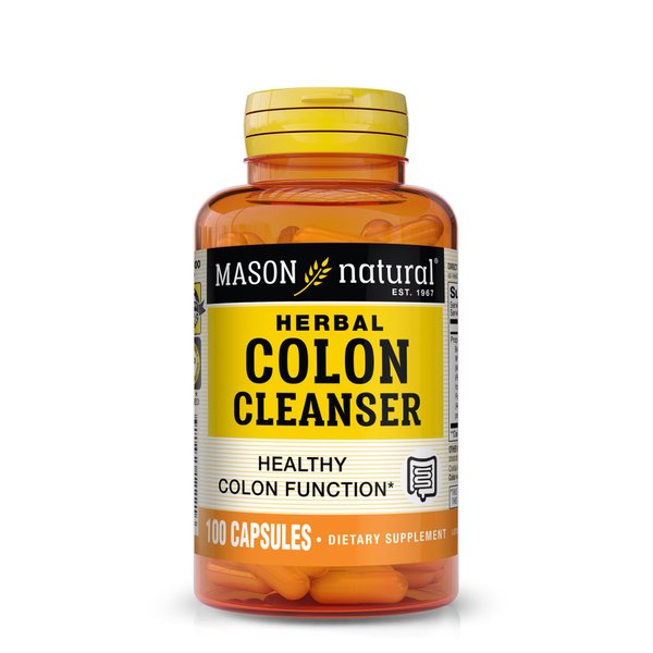 MASON NATURAL Herbal Colon Cleanser - Improved Digestive Health, Healthy Bowel Function & Detoxification, 100 Capsules