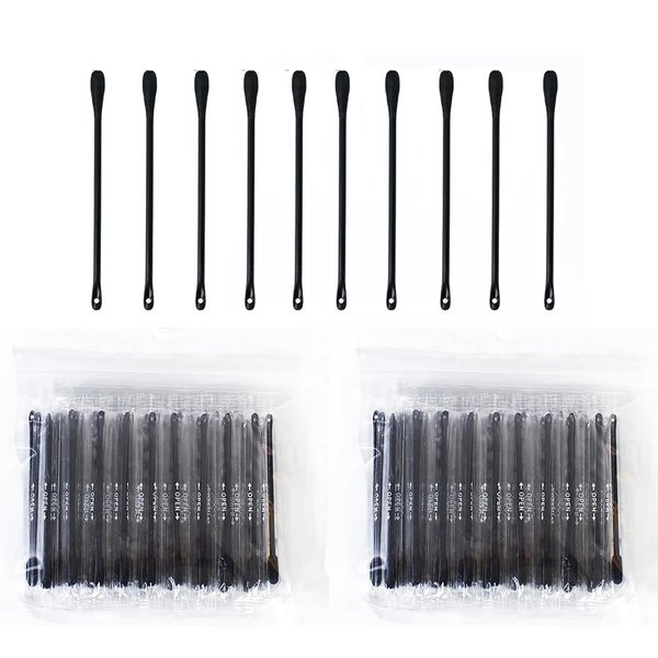 300Packs Disposable Double-Headed Comedones Extractor Plastic Blackhead Remover Black Pimple Popper Tool Acne Removal Stick Cotton Swab Beauty Tool