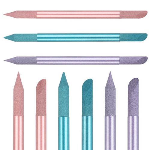 heemeei Glass Cuticle Pusher, 3pcs Crystal Cuticle Pusher, Dual Side Glass Nail File and Cuticle Pusher Stick Set, Manicure Pedicure Cuticle Pusher Tools for Nails and Cuticles Care…