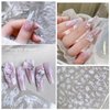 DANNEASY 10 Roll White Flower Nail Foil Holographic Nail Foils Transfer Foil for Nails 3D Nail Stickers Decal Nail Art Foil Sheets for Women DIY Manicure Decoration