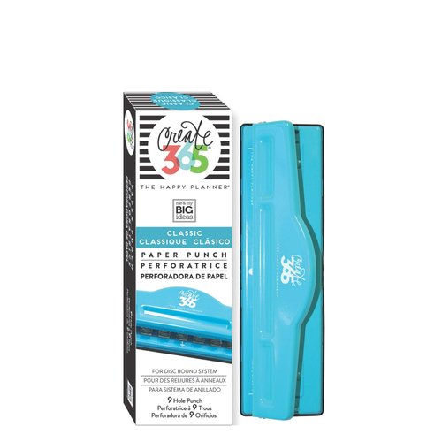 me & my BIG ideas Punch - The Happy Planner Scrapbooking Supplies - 9 Hole Paper Punch For Disc-Bound Planners - Punch Your Own Paper To Include In Your Planner - Classic Size