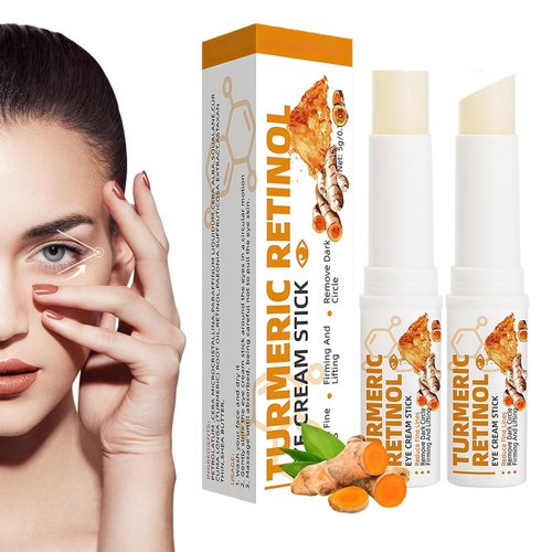 Turmeric Retinol Eye Cream Stick,Lumibalm for Under Eye Bags,Lumistick Eye Turmeric Retinol,Anti Aging Eye Balm Stick Hydrating (2pcs)