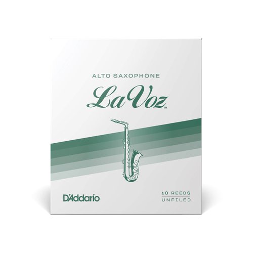 Rico La Voz Alto Sax Reeds - Alto Saxophone Reeds - RJC10MS - Unfiled Cut - Medium-Soft - 10-Pack