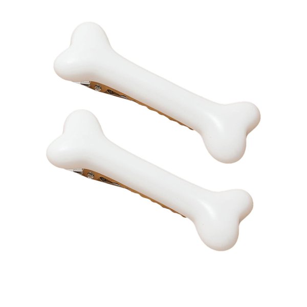 2Pcs White Dog Bone Hair Clips Hairpins Barrette,Punk Personality Women Lovely Hair Band Decoration Design Headwear，Hair Clips，Clips and Barrettes