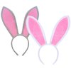 SUMERSHA 2Pcs Easter Bunny Ears Headband Rabbit Ear Headband Easter Cosplay Hairbands Halloween Party Costume Accessories (White, Gray)