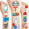 96PCS Funny Future Pharmacist Pharmacy Stickers Temporary Tattoos Happy Birthday Party Decorations Supplies Favors Decor Doctor Nurse Tattoo Gifts For Graduation Kids Adults Boys Girls Prizes Carnival