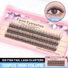 Bodermincer 120pcs 8mm/10mm/12mm/14mm/16mm to Choose Fish Tail Design 0.1 C Curl 3D Individual Mink False Eyelashes Extension Soft Black Fake False Eye Lashes （8mm）