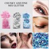 LOYALLOOK 11Sets Eye Body Face Nail Gems Jewels Rhinestone Stickers for Women Self Adhesive Rhinestones Crystal Rainbow Makeup Mermaid Sequins Glitter Temporary Tattoos Festival Accessory Pink