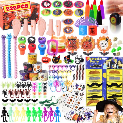YMGN 222Pcs Christmas Party Favors for Kids, Bulk Fidget Toys for Party Supplies, Christmas Treats Non Candy School Classroom Carnival Prizes, Goody Bag Fillers Christmas Prizes Box