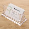 SANRUI Business Card Holder for Desk Clear Acrylic Business Card Display Business Card Stand Office