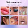HOSAILY 2 Colors Roll-on Body Glitter Gel, Holographic Glitter Gel Under Light for Body, Hair, Face, Body Shimmer Hair Glitter Gel for Rave Accessories Christmas New Year Halloween Makeup (11+12)
