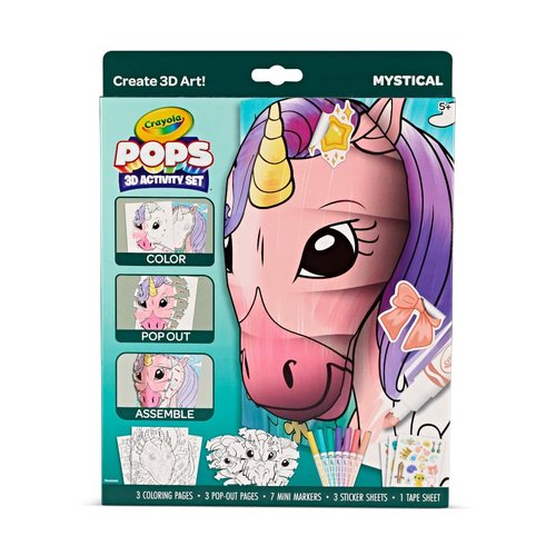 Crayola POPs 3D Kids Art Set, Mystical, Coloring Book Alternative, Gift for Girls &amp; Boys, Ages 5+