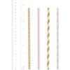 Comfy Package [200 Pack] Pink & Gold Paper Straws Disposable, 100% Biodegradable Multi-Pattern Party Straws For Birthday, Wedding and Holiday Decoration