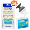 SMARTTOP2.5mm Eyeglass Nose Pads -10 Pairs Soft Silicone Non-Slip Adhesive Butterfly Nose Pads for Reading Glasses Sunglasses Spectacles （6 Pairs Black +6 Pairs Clear）