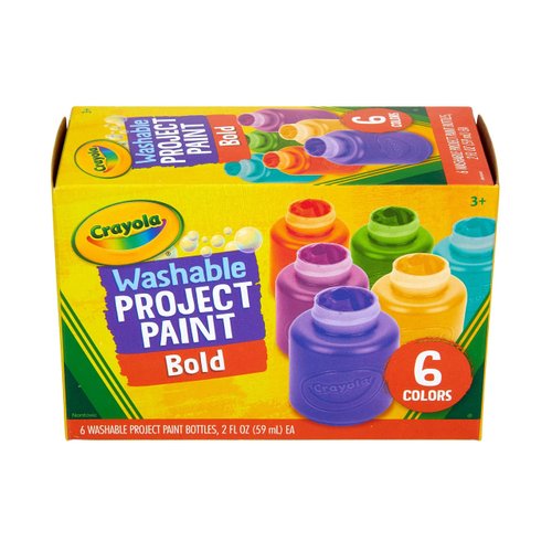 Crayola Washable Kids Paint (6ct), Paint Set for Kids, Assorted Bold Colors, Arts & Crafts Supplies for Kids, Nontoxic, Holiday Gift