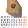 Chinese New Year Lion Dancer Head Temporary Tattoo Water Resistant Fake Body Art Set Collection - Black (One Sheet)